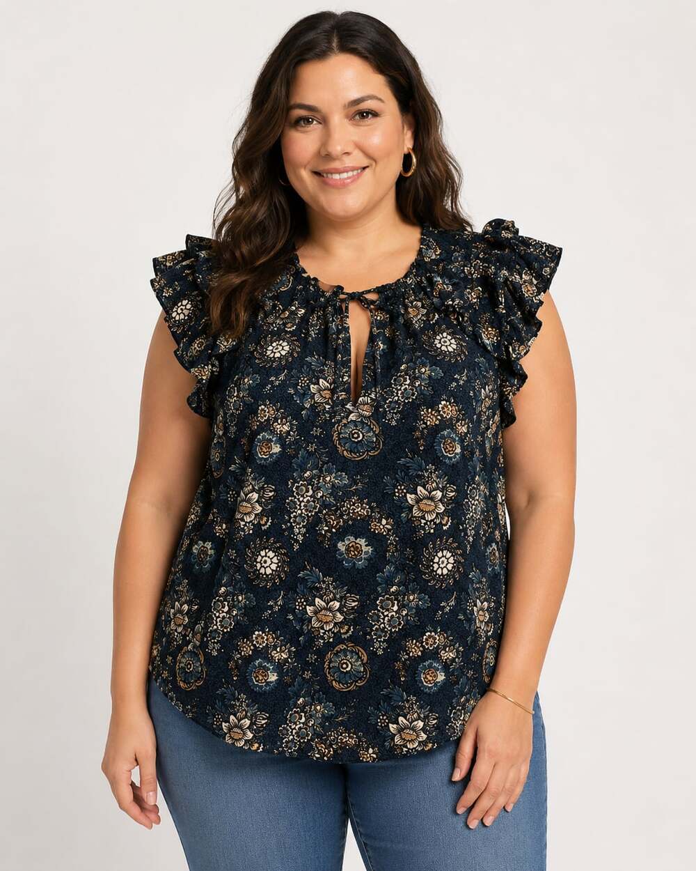 Ulla Johnson Twilight Elisa Ruffled Floral Cotton Top Blouse Size 16
